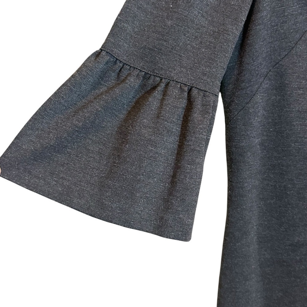 Harold’s Dark Gray 3/4 Length Bell Sleeve Shift Knee Length Dress Women’s Size 6 - Picture 3 of 7
